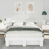 Bed Frame with Headboard White 160 x 200 cm Solid Pine Wood 872477