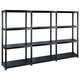 ZNTS Storage Shelf 4-Tier Black 183x30.5x130 cm Plastic 3059855