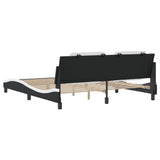 Bed Frame without Mattress "Zadar" Black and White 180x200 cm Super King Faux Leather 3208203