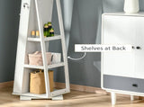 360&deg Swivel Jewellery Cabinet, Free Standing Full Length Mirror with Storage, Lockable Jewellery T3398P344740
