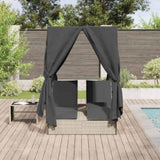 Double Sun Lounger with Roof Light grey 205 x 129 x 200 cm 3376132