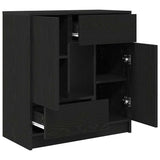 Sideboard with Drawers and Doors Black Oak 70.5x34x74.5 cm 861842
