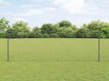 Embedded Fence Post 11 pcs Grey 180 cm Powder-Coated Steel 42006285