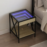 Bedside Table with Infinity LED Sonoma Oak 40x40x49 cm 3284097