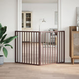 Dog Gate Foldable 2 Panels Brown 160 cm Poplar Wood 352202