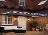 Manual Retractable Awning with LEDs Blue and White 4 x 2 m 3419227
