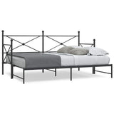 Daybed with Trundle without Mattress Black 75x190 cm Steel 4104672