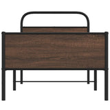 Bed Frame without Mattress 90x200 cm Brown Oak Engineered Wood 4100493