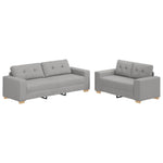 Sofa Set with Cushion 2 pcs Grey 221 x 78 x 80 cm Fabric 3324718