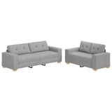Sofa Set with Cushion 2 pcs Grey 221 x 78 x 80 cm Fabric 3324718