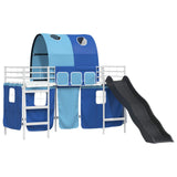 Kids'Loft Bed Frame White and Blue 100 x 190 cm Metal 42020861