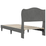 Bed Frame with Headboard Dark Grey 90 x 190 cm Velvet 42027948