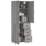Highboard Grey Sonoma 69.5x34x180 cm Engineered Wood 3195881