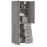 Highboard Grey Sonoma 69.5x34x180 cm Engineered Wood 3195881