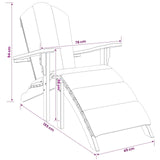 Garden Adirondack Chair with Footrest Natural Solid Teak Wood 42041354