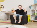 Kids Recliner Chair, PU Leather with Adjustable Backrest, Footrest, Padded Headrest, Black T3398P421963