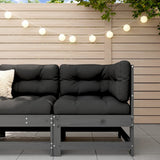 Garden Corner Sofa Grey Solid Wood Pine 825473