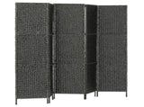 5-Panel Room Divider Black 193x160 cm Water Hyacinth 247352