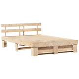 Bed Frame with Headboard Brown 160 x 200 cm Solid Pine Wood 3382268