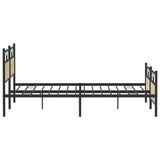 Metal Bed Frame without Mattress Sonoma Oak 200x200 cm 3325101
