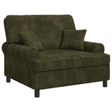 XXL Armchair with Cushions Green 1.5 Lines Fabric 42043502
