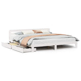 Bed Frame without Mattress White 180x200 cm Super King Solid Wood Pine 3309855