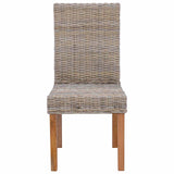 Dining Chair 2 pcs Solid Mahogany Wood Kubu Grey 42012420