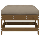 Garden Footstool with Cushion Honey Brown Solid Wood Pine 825558