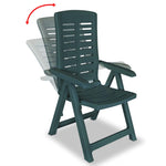 ZNTS Reclining Garden Chairs 2 pcs Plastic Green 43896