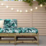 Garden Footstool with Cushion Impregnated Wood Pine 825561