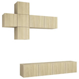 7 Piece TV Cabinet Set Sonoma Oak Engineered Wood 3079023
