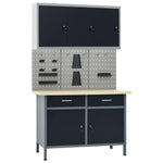 Workbench with Three Wall Panels and One Cabinet 3053438