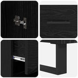 Highboard Black Oak 34.5 x 34 x 180 cm Engineered Wood 3416155