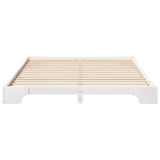 Bed Frame White 200 x 220 cm Solid Pine Wood 872930