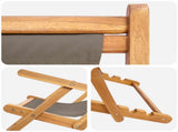 Beach Chair Taupe Solid Teak Wood 42032665