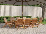9-Piece Garden Dining Set 9 pcs Natural Solid Acacia Wood 3434629