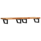 Basin Shelf Wall Mounted Steel and Solid Wood Acacia 3302751