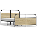 Metal Bed Frame without Mattress Sonoma Oak 137x190 cm 3318647