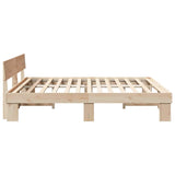 Bed Frame with Headboard Brown 200 x 200 cm Solid Pine Wood 3382289