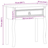 Console table with Drawer White 73 x 35 x 73 cm Solid Pine Wood 42024944