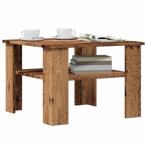 ZNTS Coffee Table Old Wood 60x60x42 cm Engineered Wood 855794