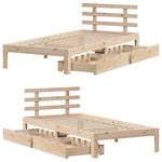 Bed Frame with Drawers without Mattress 75x190 cm Small Single 3301994