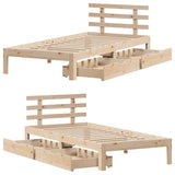 Bed Frame with Drawers without Mattress 75x190 cm Small Single 3301994