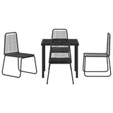 Garden Dining Set 5 pcs Black Powder-Coated Steel 3379388