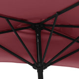 312498 Balcony Parasol with Aluminium Pole Bordeaux Red 270x144x222 cm Half