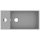 Bathroom Sink with Overflow Ceramic Light Grey 146993