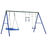 Outdoor Swing Set with Swing, Trapeze, Nest Swing 3283616