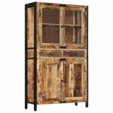 Highboard 100x40x175 cm Solid Rough Wood Mango 351709
