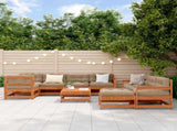 Garden Lounge Set 10 pcs Wax Brown Solid Pine Wood 3418128