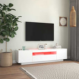 TV Cabinet with LED Lights White 160x35x40 cm 804427